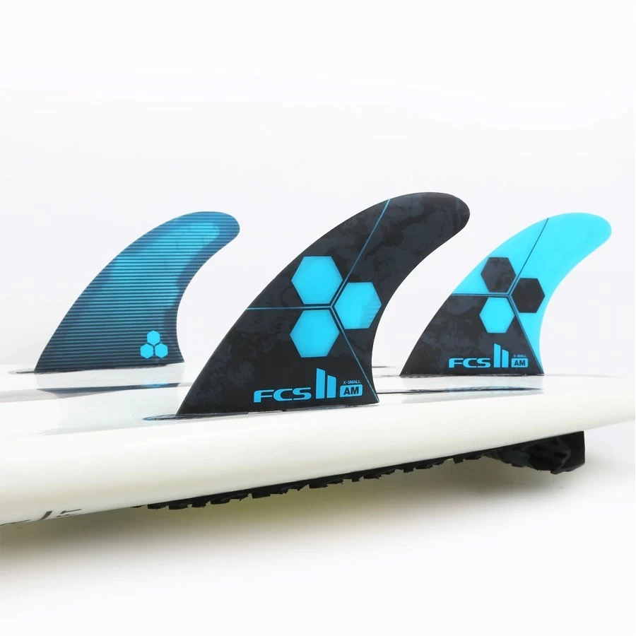 FCS II Al Merrick Performance Core Tri Fins Set Cyan X-Small 2 FCS II Al Merrick Performance Core Tri Fins Set Cyan X-Small – Image 2