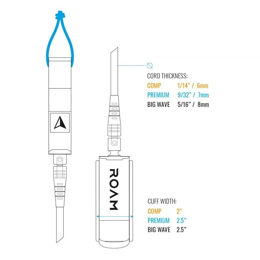 Leash De Surf Roam Premium 8' Orange 2 Leash De Surf Roam Premium 8' Orange – Image 2