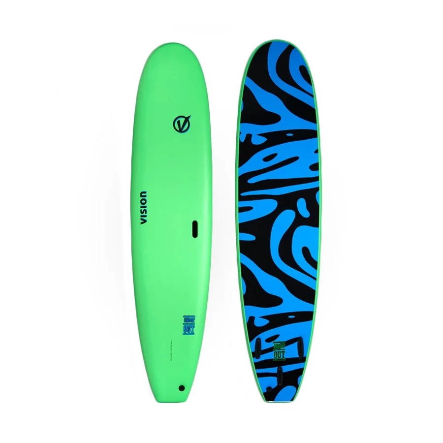 Planche En Mousse Vision Shoot Out 6'6" - Lime / Cyan Ripple 2 Planche En Mousse Vision Shoot Out 6'6" - Lime / Cyan Ripple – Image 2